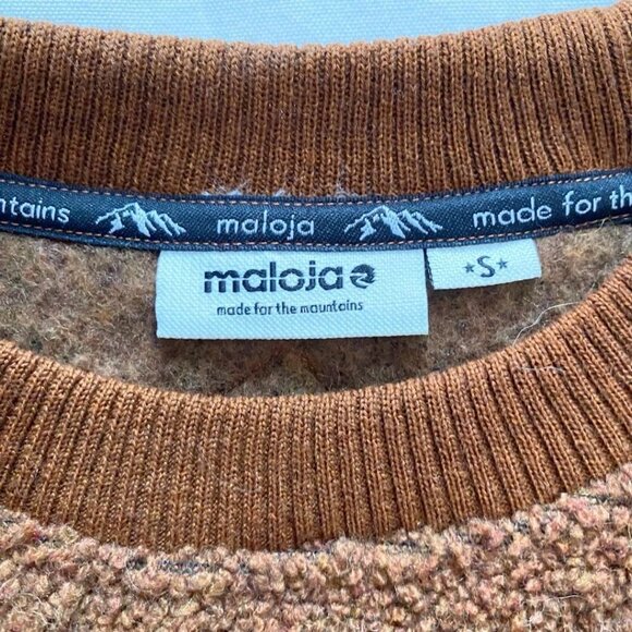 MALOJA BROWN PASTEL EMBROIDERY TEDDY FLEECE SWEATER STYLE 32439 - S - Picture 6 of 11
